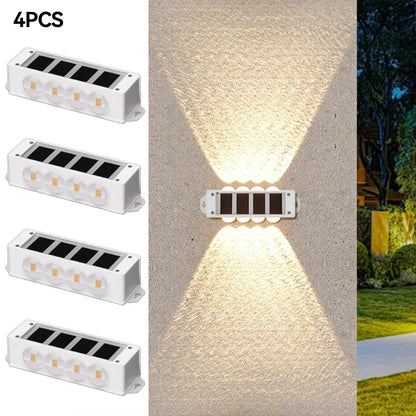 Solar-Wandleuchten Solavine | Warmweißes Licht | IP44 wetterfest | Für Zaun, Terrasse & Garten | 8 Stunden Lichtdauer