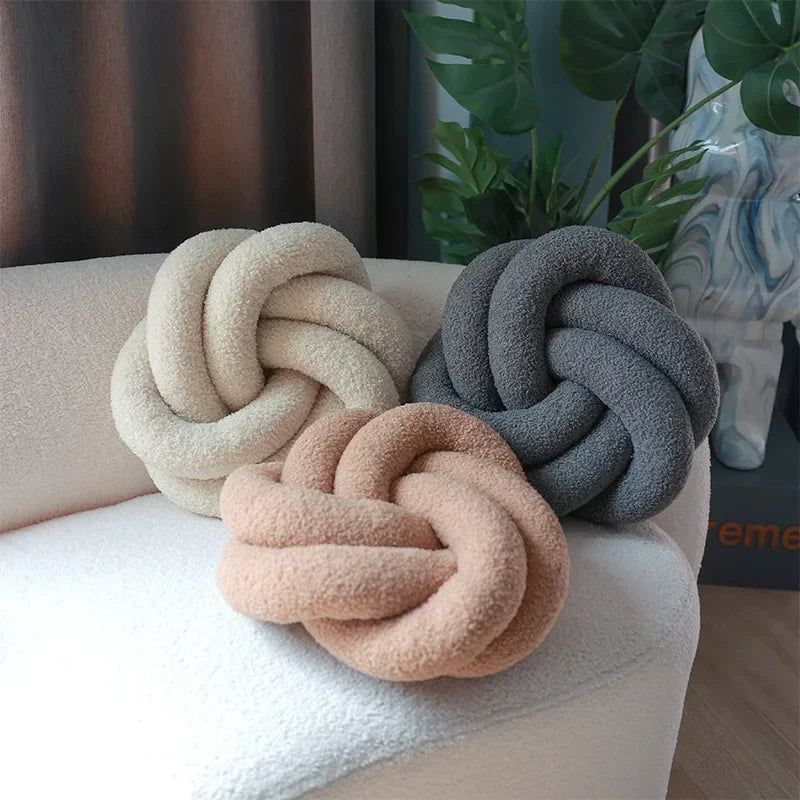 Nordic Cotton Boucle Knoten Kissen | Heim Zeile