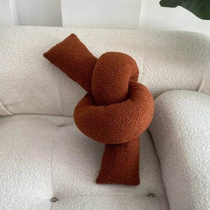 Nordic Bouclé Abstract Kissen – Minimalistisches Plüschkissen | Heim Zeile