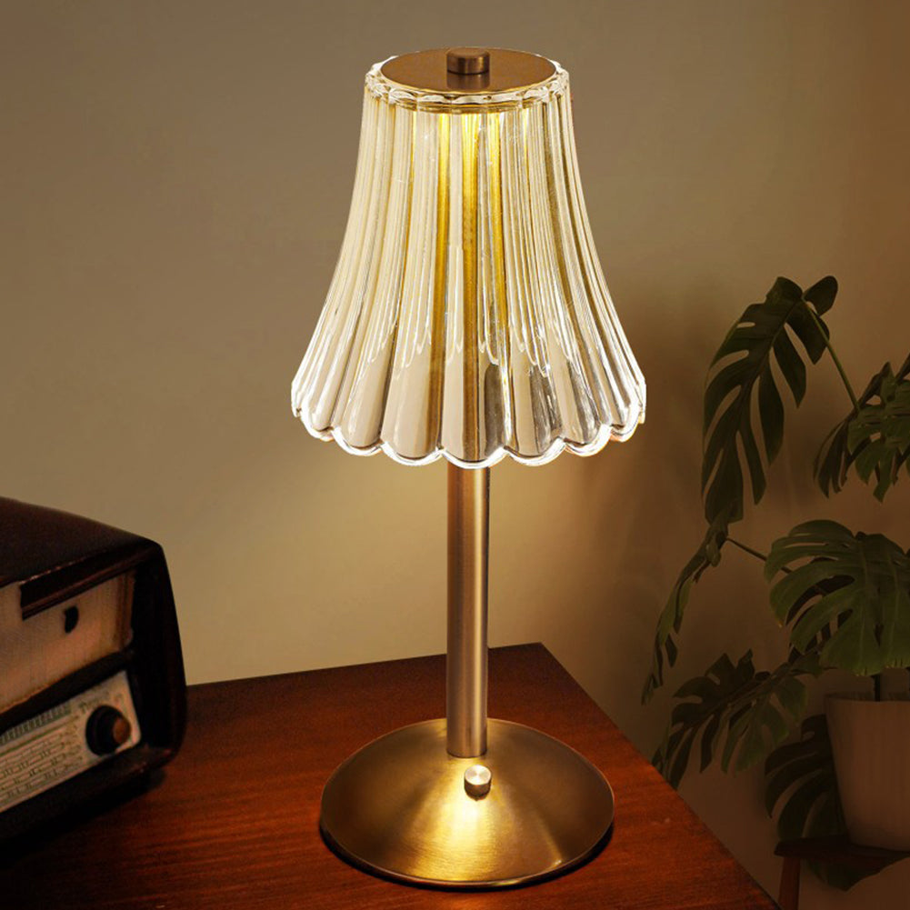 Goldene Kristall Tischlampe