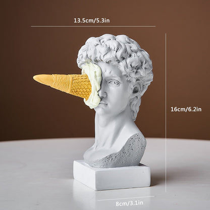 David Figur mit Eiscreme Heimdekoration Skulptur