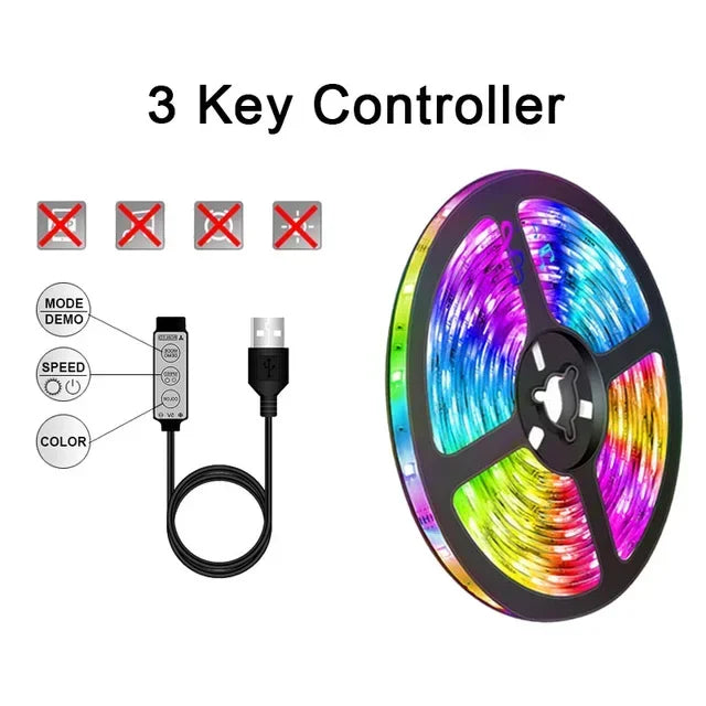 USB RGB LED-Streifenlichter mit App-Steuerung für Raum- und TV-Umgebungsbeleuchtung Deko