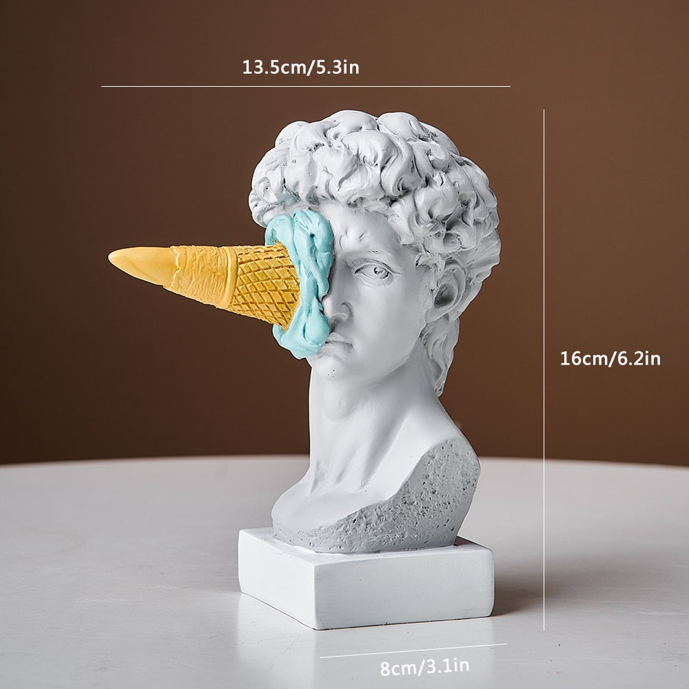 David Figur mit Eiscreme Heimdekoration Skulptur