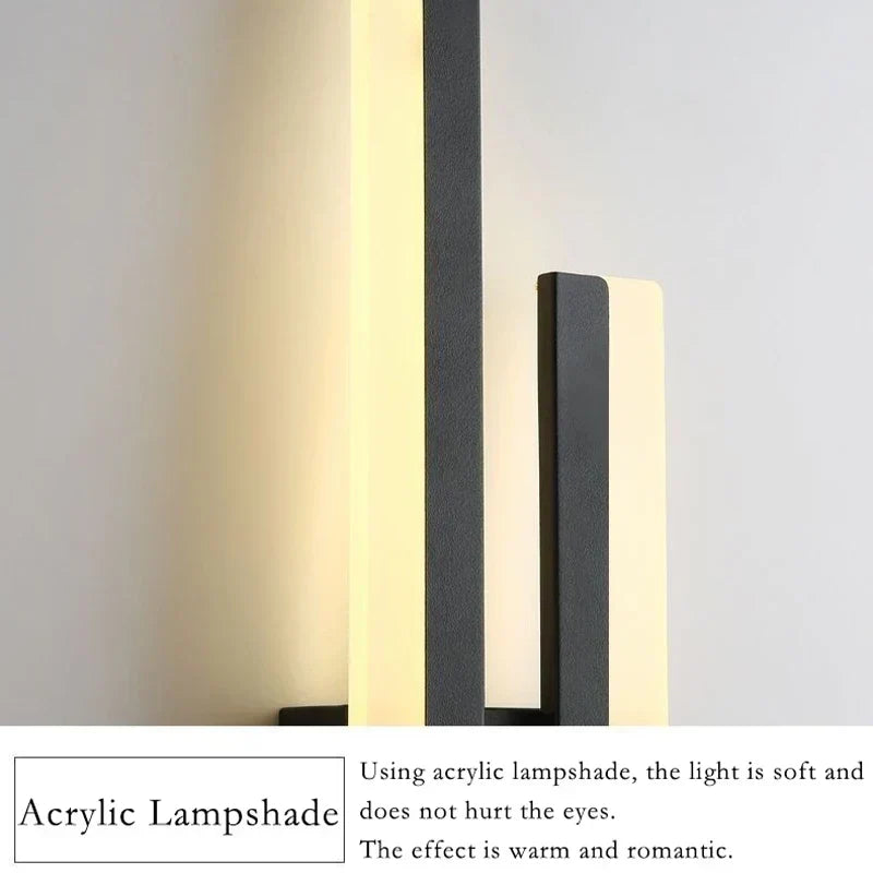Moderne LED-Wandleuchte: Schwarz/Gold Acryl Raumschmucklicht