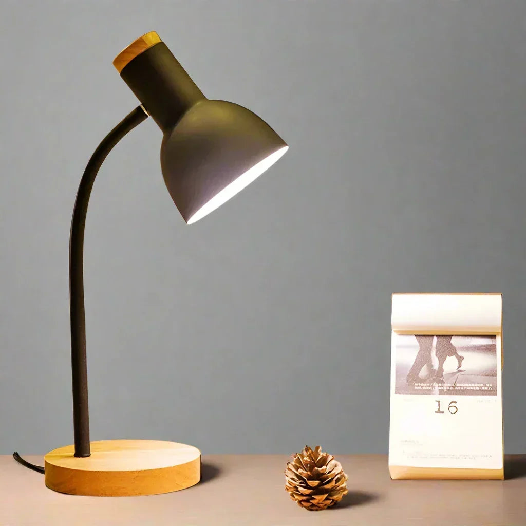 Herbst- und Winterbeleuchtung | Nordeuropäische kreative Holzkunst Eisen LED Schreibtischlampe - Moxie