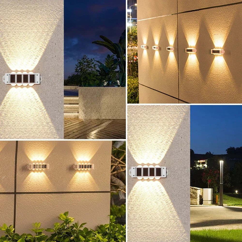Solar-Wandleuchten Solavine | Warmweißes Licht | IP44 wetterfest | Für Zaun, Terrasse & Garten | 8 Stunden Lichtdauer