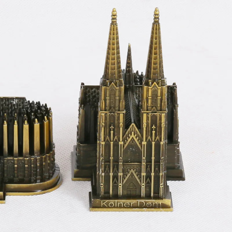 Kölner Dom Modell Metall Antik Bronze Deutschland Kölner Dom Gebäudefigur Weltberühmtes Wahrzeichen Architektur Dekoration