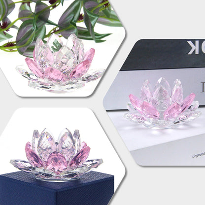 Kristall-Lotusblume Handwerk Glas Briefbeschwerer Heimdekoration Ornamente Figuren Haus Hochzeit Party Dekor Geschenke Souvenir