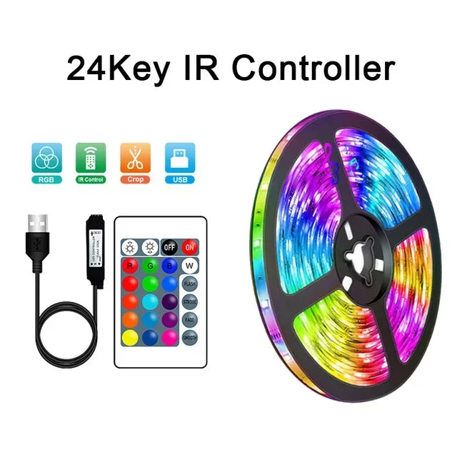 USB RGB LED-Streifenlichter mit App-Steuerung für Raum- und TV-Umgebungsbeleuchtung Deko