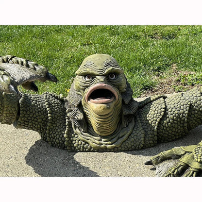 Kreatur Die schwarze Lagune Grab Skulpturen Figur Gartenbau Außenornamente Monster Statue Mann Halloween Deko