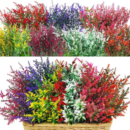 Florabell 12-teiliges Set Künstliche Lavendel Künstliche Pflanzen für Hochzeiten, Vasen, Girlanden & Dekoration für Innen & Außen