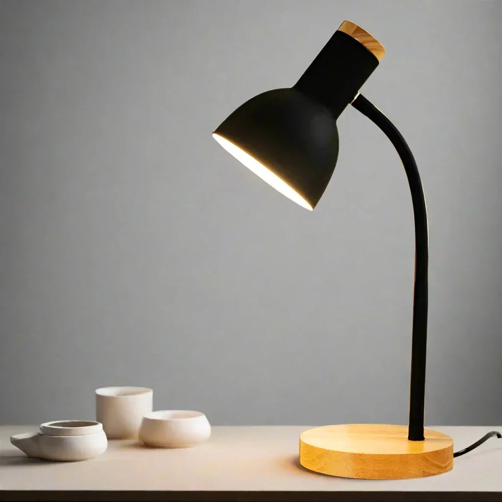 Herbst- und Winterbeleuchtung | Nordeuropäische kreative Holzkunst Eisen LED Schreibtischlampe - Moxie