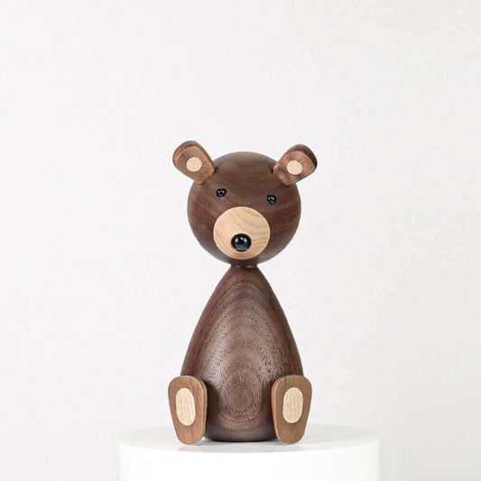 Danish wooden brown bear family ornaments