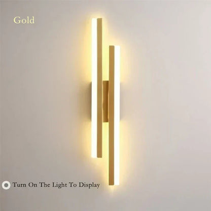 Moderne LED-Wandleuchte: Schwarz/Gold Acryl Raumschmucklicht