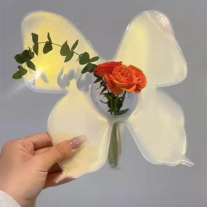 Künstlerische Schmetterling Klare Blumen Vase