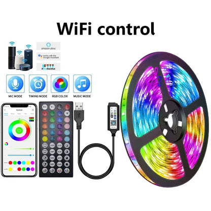 USB RGB LED-Streifenlichter mit App-Steuerung für Raum- und TV-Umgebungsbeleuchtung Deko