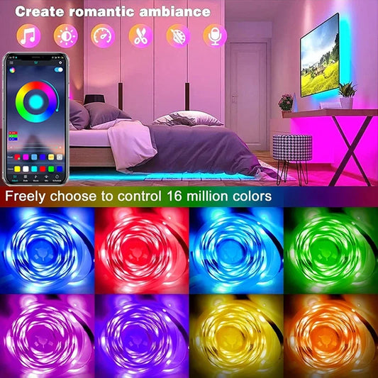 USB RGB LED-Streifenlichter mit App-Steuerung für Raum- und TV-Umgebungsbeleuchtung Deko