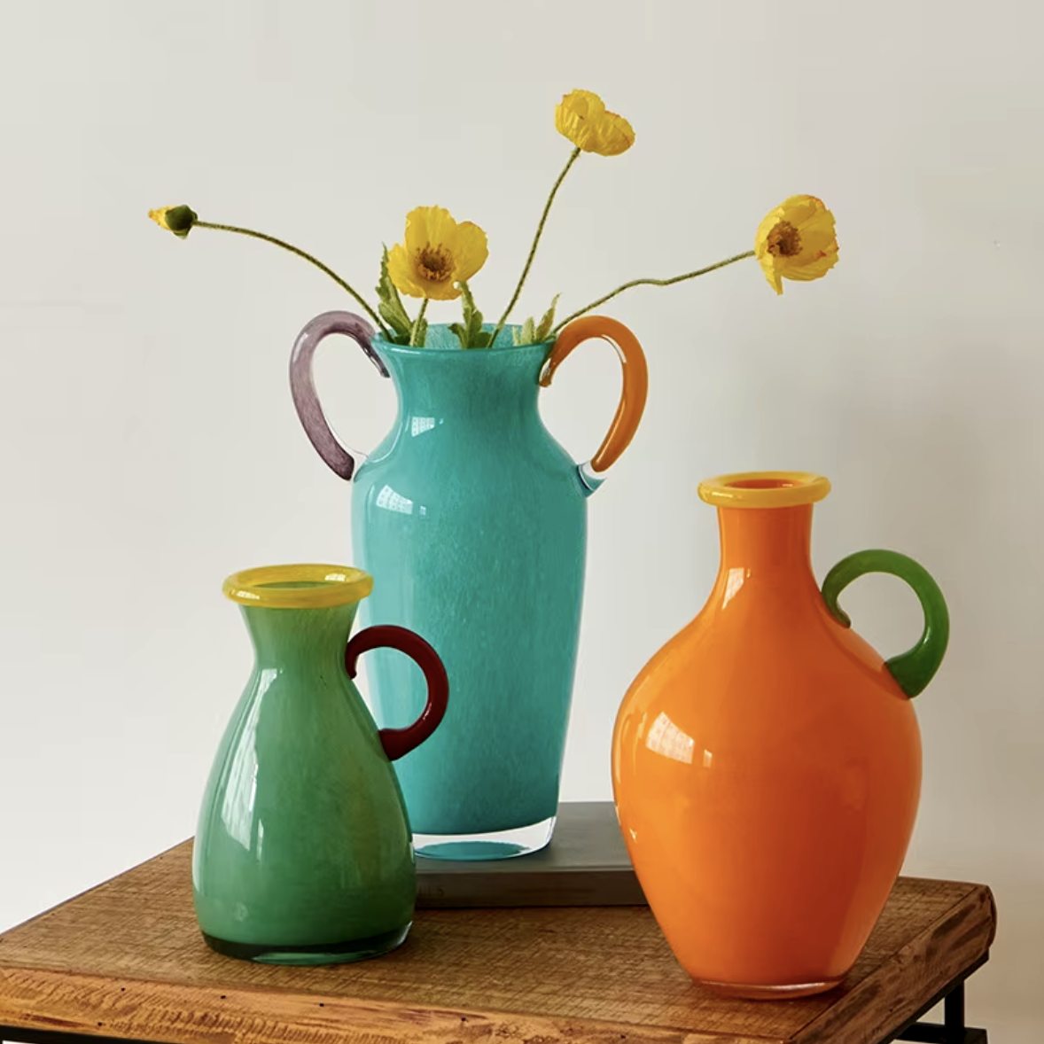 Vintage-Buntglas-Binauralvase