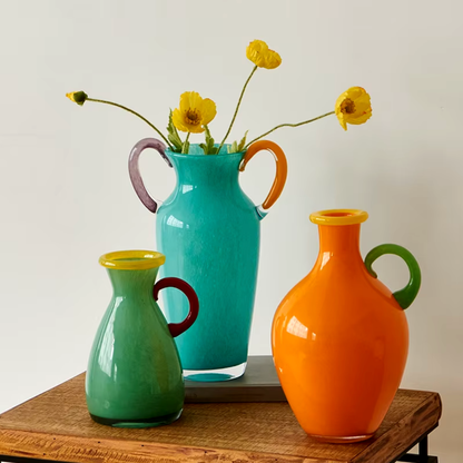 Vintage-Buntglas-Binauralvase