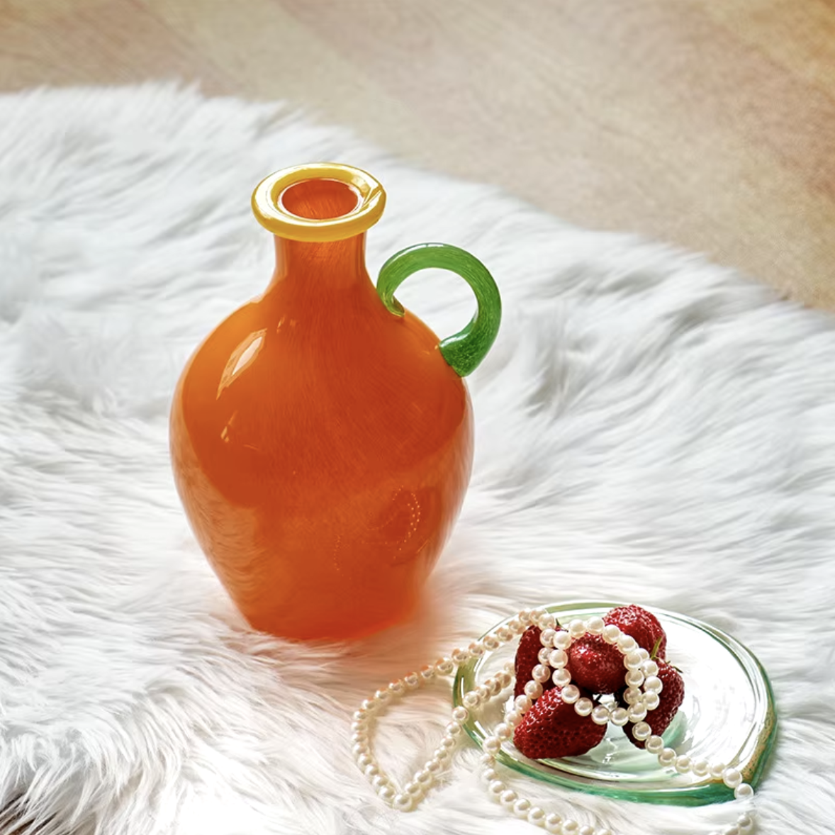 Vintage-Buntglas-Binauralvase