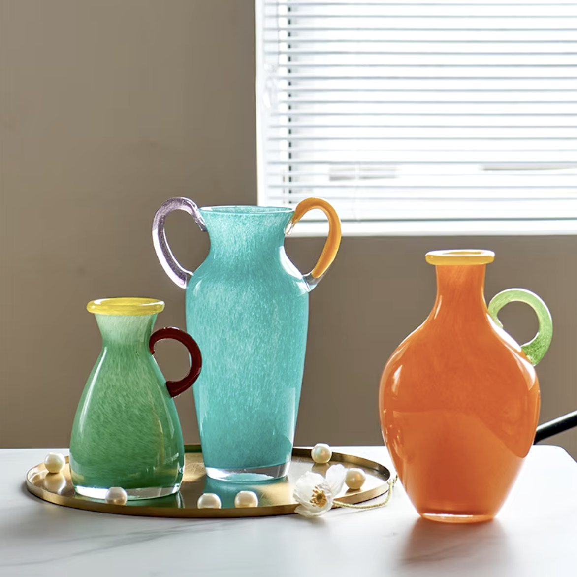 Vintage-Buntglas-Binauralvase