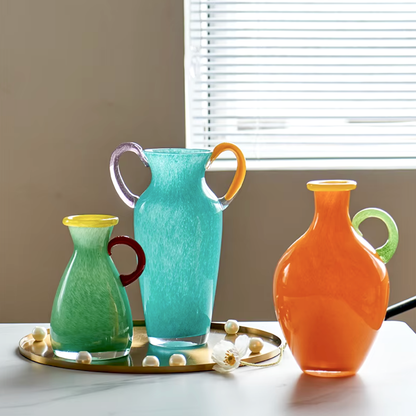 Vintage-Buntglas-Binauralvase