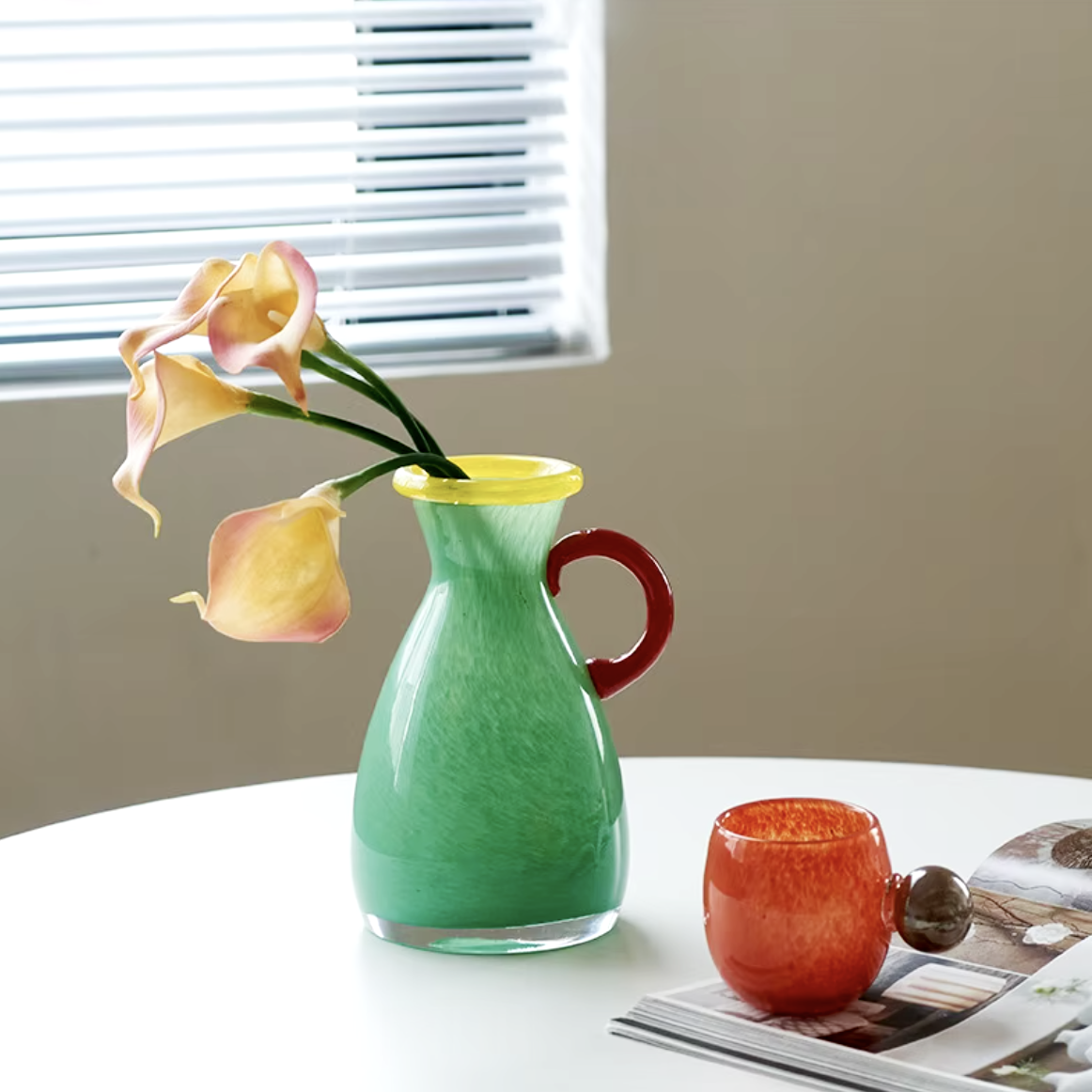Vintage-Buntglas-Binauralvase