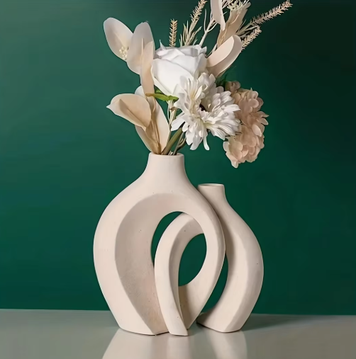 Boho Keramikvase – Handgemachte dekorative Vase