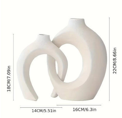 Boho Keramikvase – Handgemachte dekorative Vase