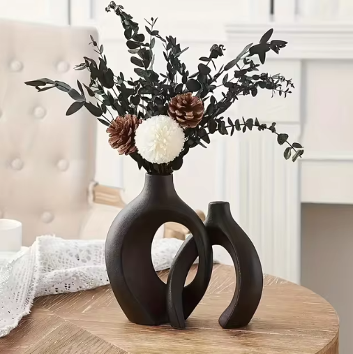 Boho Keramikvase – Handgemachte dekorative Vase