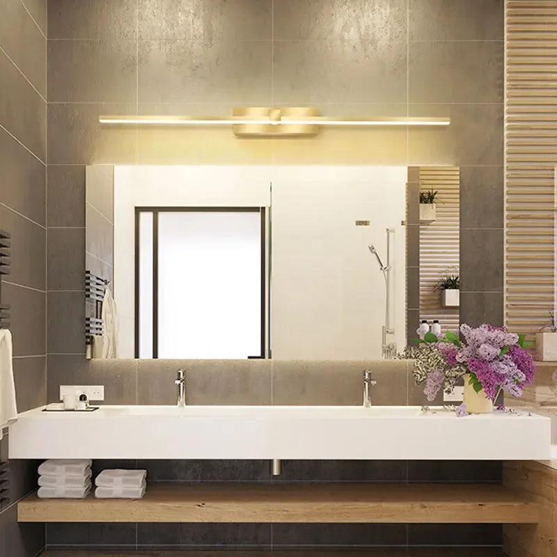 Moderne Gold LED Wandleuchte – Badezimmer-Spiegelleuchte mit Touch-Schalter für Schlafzimmer, Wohnzimmer und Schminkbeleuchtung | Heim Zeile