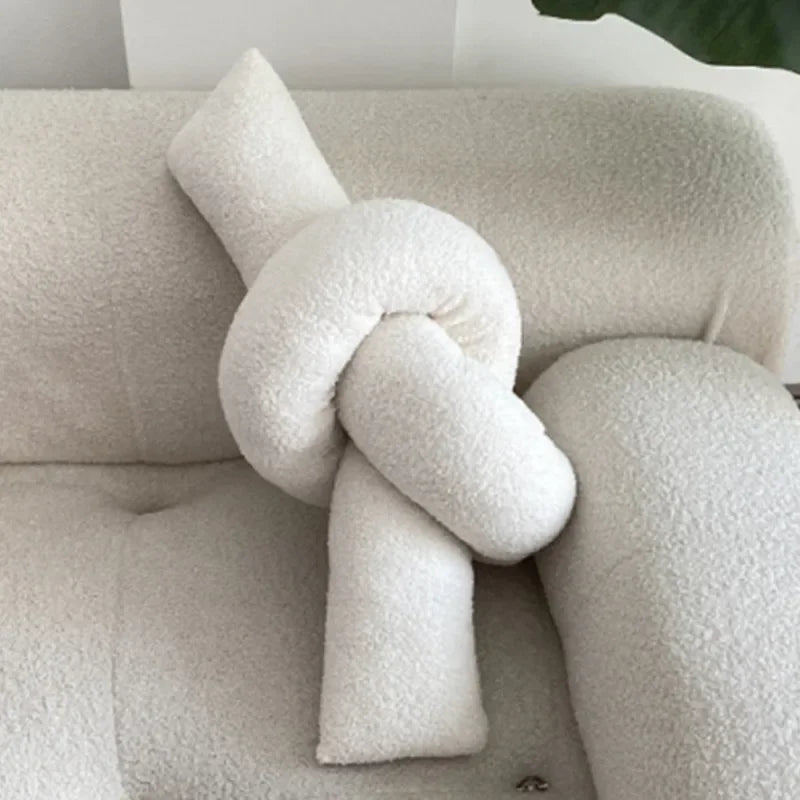 Nordic Bouclé Abstract Kissen – Minimalistisches Plüschkissen | Heim Zeile
