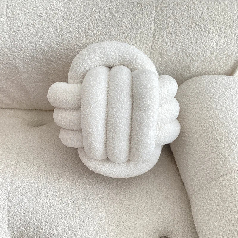 Nordic Bouclé Abstract Kissen – Minimalistisches Plüschkissen | Heim Zeile