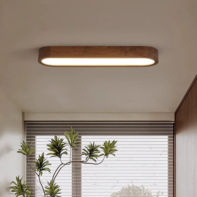 Energiesparende Holz-LED-Deckenleuchte