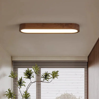 Energiesparende Holz-LED-Deckenleuchte