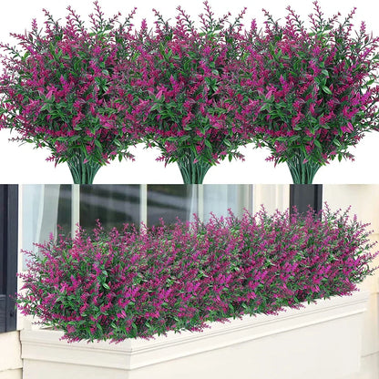 Florabell 12-teiliges Set Künstliche Lavendel Künstliche Pflanzen für Hochzeiten, Vasen, Girlanden & Dekoration für Innen & Außen