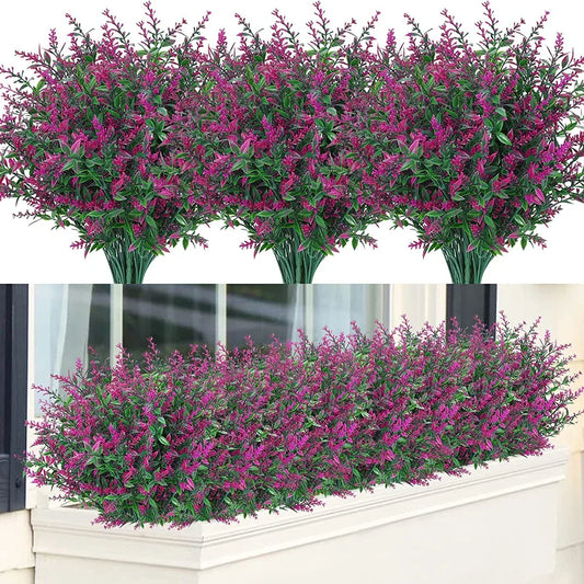 Florabell 12-teiliges Set Künstliche Lavendel Künstliche Pflanzen für Hochzeiten, Vasen, Girlanden & Dekoration für Innen & Außen