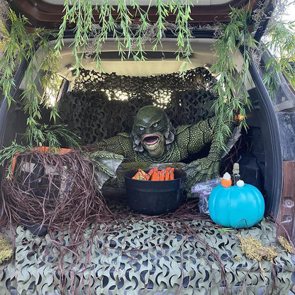 Kreatur Die schwarze Lagune Grab Skulpturen Figur Gartenbau Außenornamente Monster Statue Mann Halloween Deko