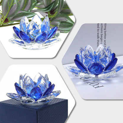 Kristall-Lotusblume Handwerk Glas Briefbeschwerer Heimdekoration Ornamente Figuren Haus Hochzeit Party Dekor Geschenke Souvenir