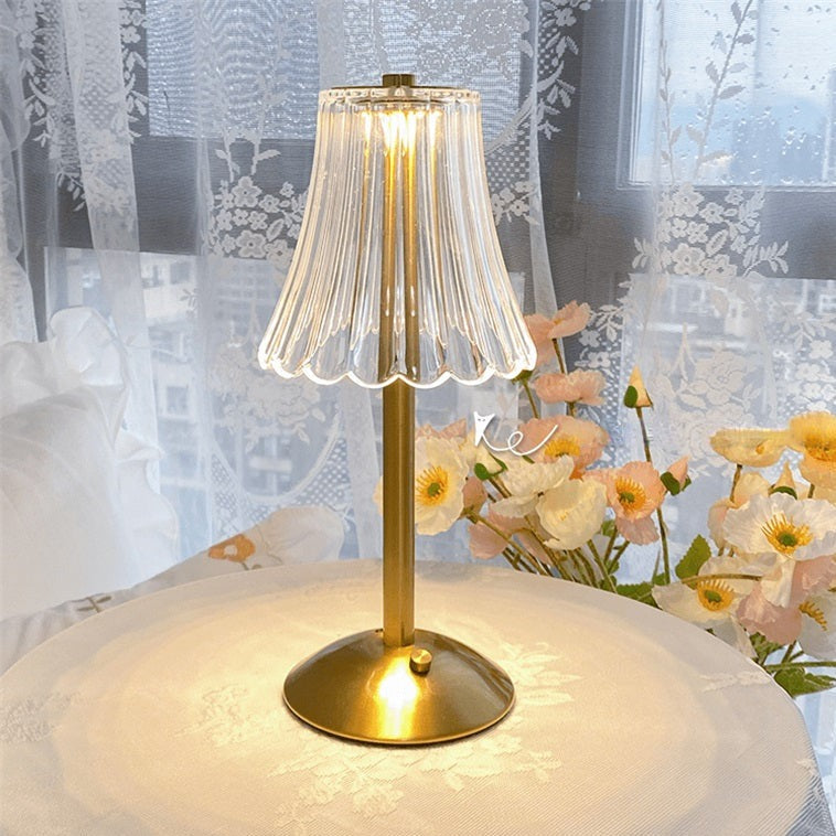 Goldene Kristall Tischlampe