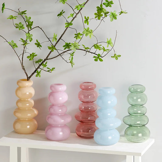 Glas Kiesel Vase