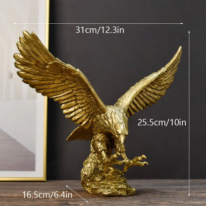 Resin Golden Eagle Statue Kunst Tier Modell Sammlung Ornament Home Office Schreibtisch Feng Shui Dekor Figuren einfach