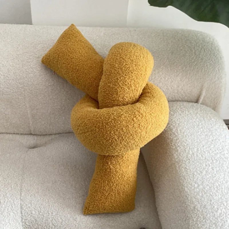 Nordic Bouclé Abstract Kissen – Minimalistisches Plüschkissen | Heim Zeile