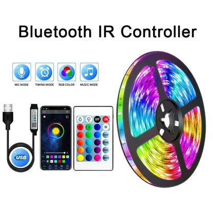 USB RGB LED-Streifenlichter mit App-Steuerung für Raum- und TV-Umgebungsbeleuchtung Deko