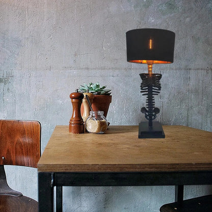 Handgefertigte gotische Skelett-Tischlampe