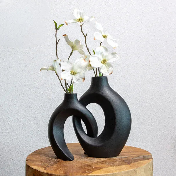 Gleora Geflochtene Keramikblumenvase – Elegantes Dekorationsmittelstück für moderne und klassische Innenräume