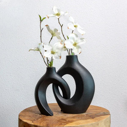 Gleora Geflochtene Keramikblumenvase – Elegantes Dekorationsmittelstück für moderne und klassische Innenräume