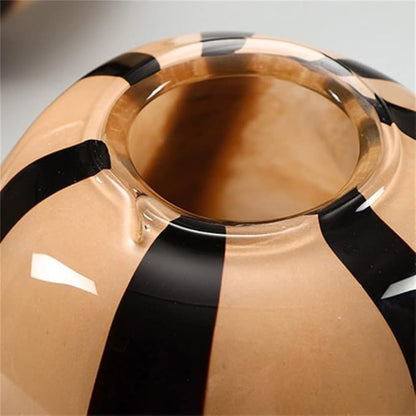 Thurid Glas Gestreifter Kürbis Vase