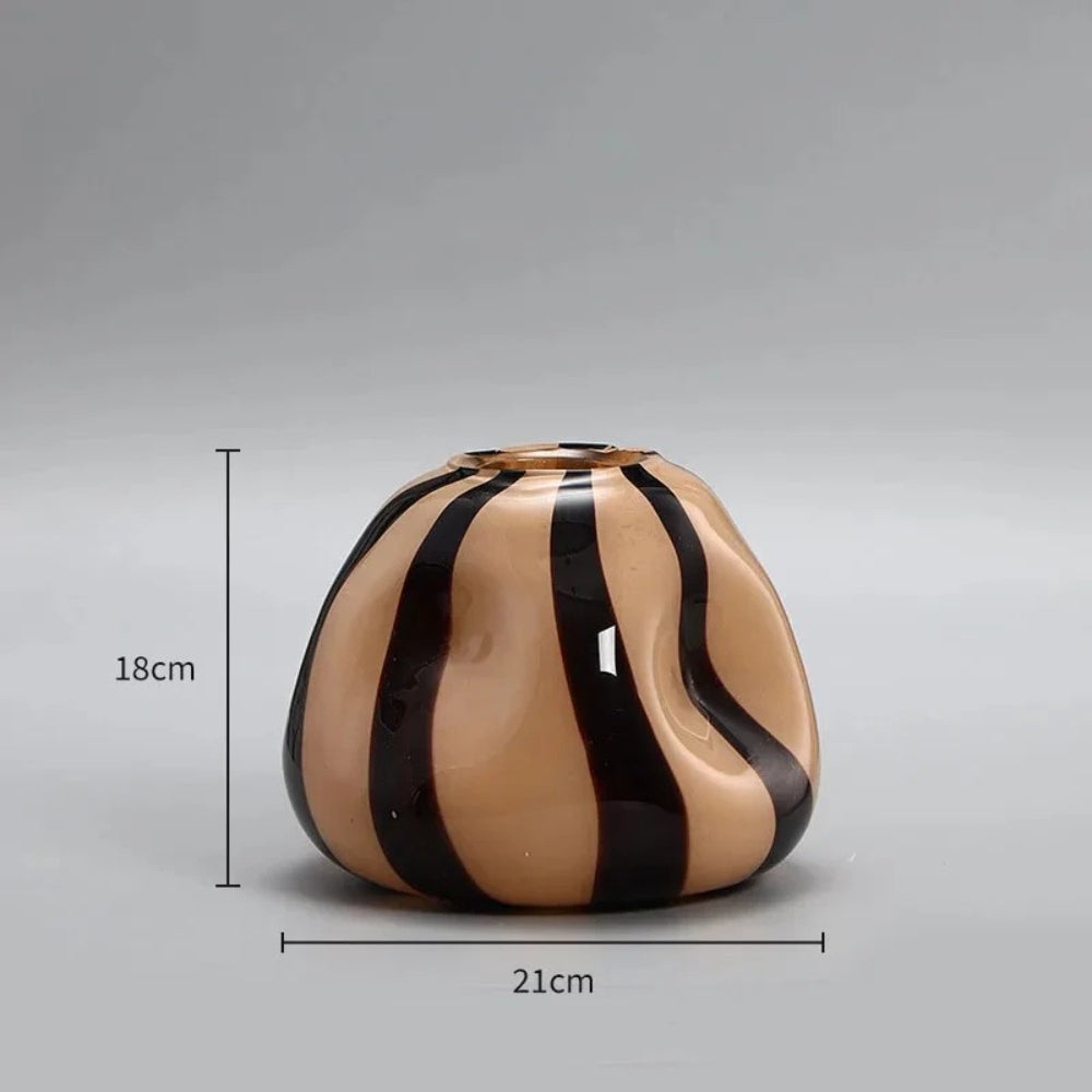 Thurid Glas Gestreifter Kürbis Vase