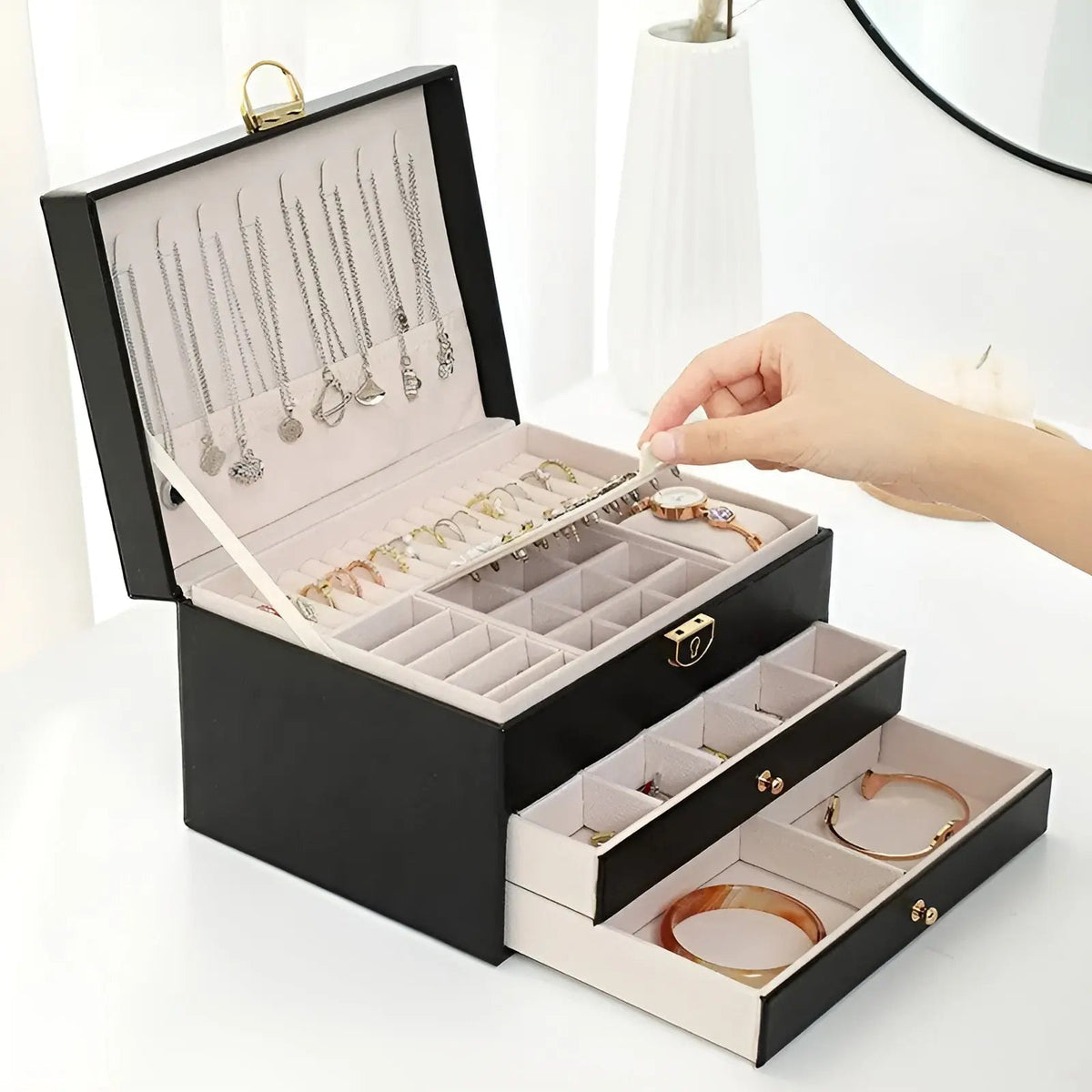 Elegancebox Luxus Schmuckbox – Mehrfachaufbewahrungsbox für Schmuck